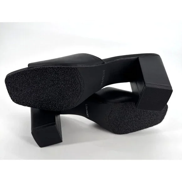 Lisa Vicky Womens Sandals Vital Black Nappa Open Toe Block Heel 9.5 - Picture 6 of 11